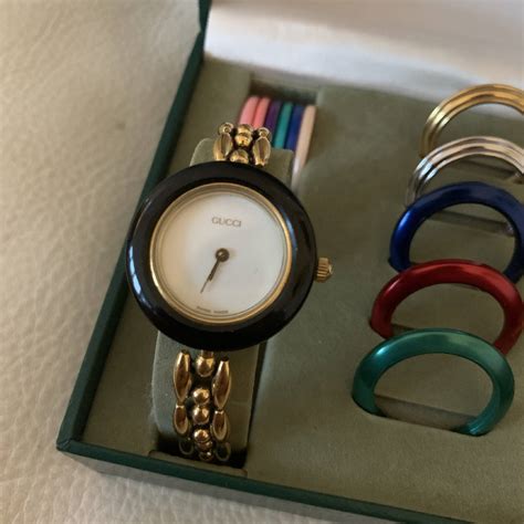 gucci changeable face watch|vintage Gucci watch with bezels.